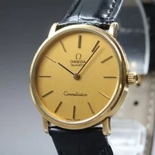 [EXC+5] Omega Constellation Cal.1330 Gold Push Crown Qz #197 2