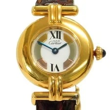 Cartier Must de W590002 Trinity Vermeil SV925 GP Quartz W43 2