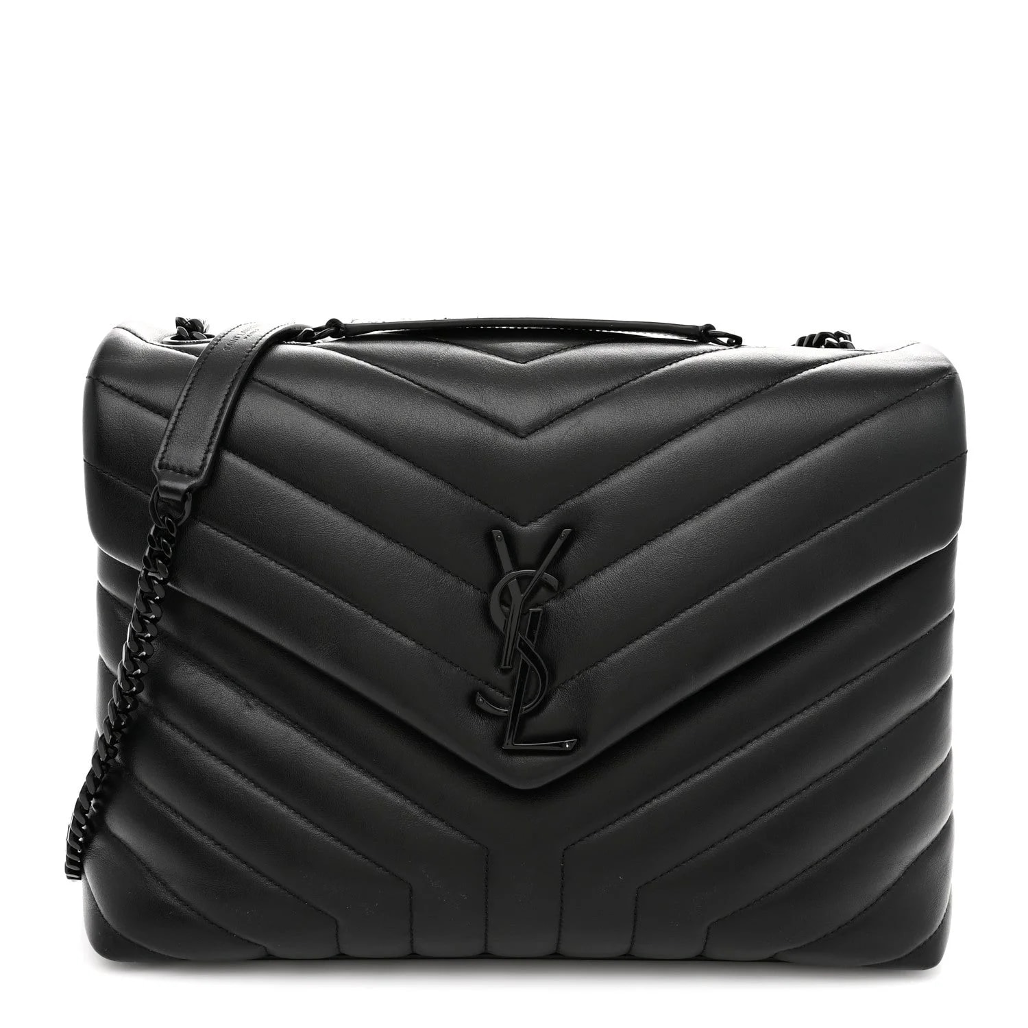 Saint Laurent — Y Monochrome Medium Loulou Chain Satchel — Handbag — resale