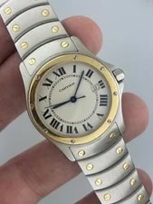 Cartier 30mm Santos Rondo Galbee 1551 18K Yellow Gold Quartz White Dial 2