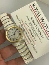 Cartier 30mm Santos Rondo Galbee 1551 18K Yellow Gold Quartz White Dial 4