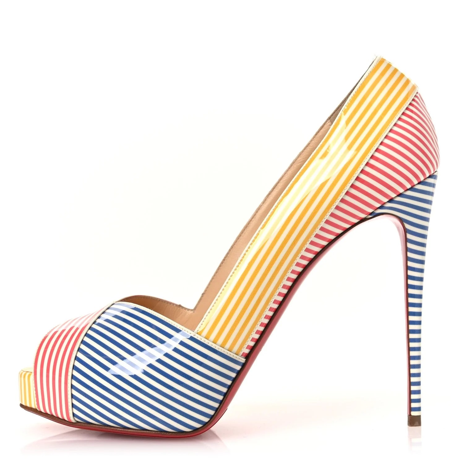 Christian Louboutin — Stripes Alta 120 38.5 — Designer Shoe — resale
