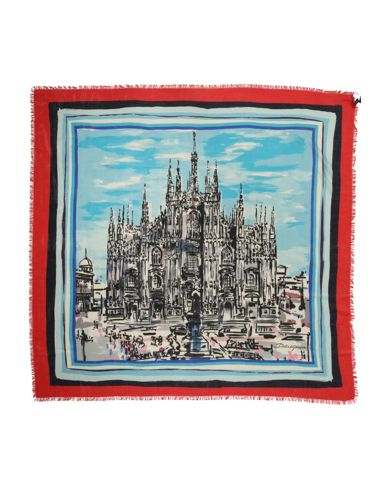 Dolce & Gabbana — Dolce & Gabbana Milano Print 134cm X 130cm Scarf — Accessory — resale
