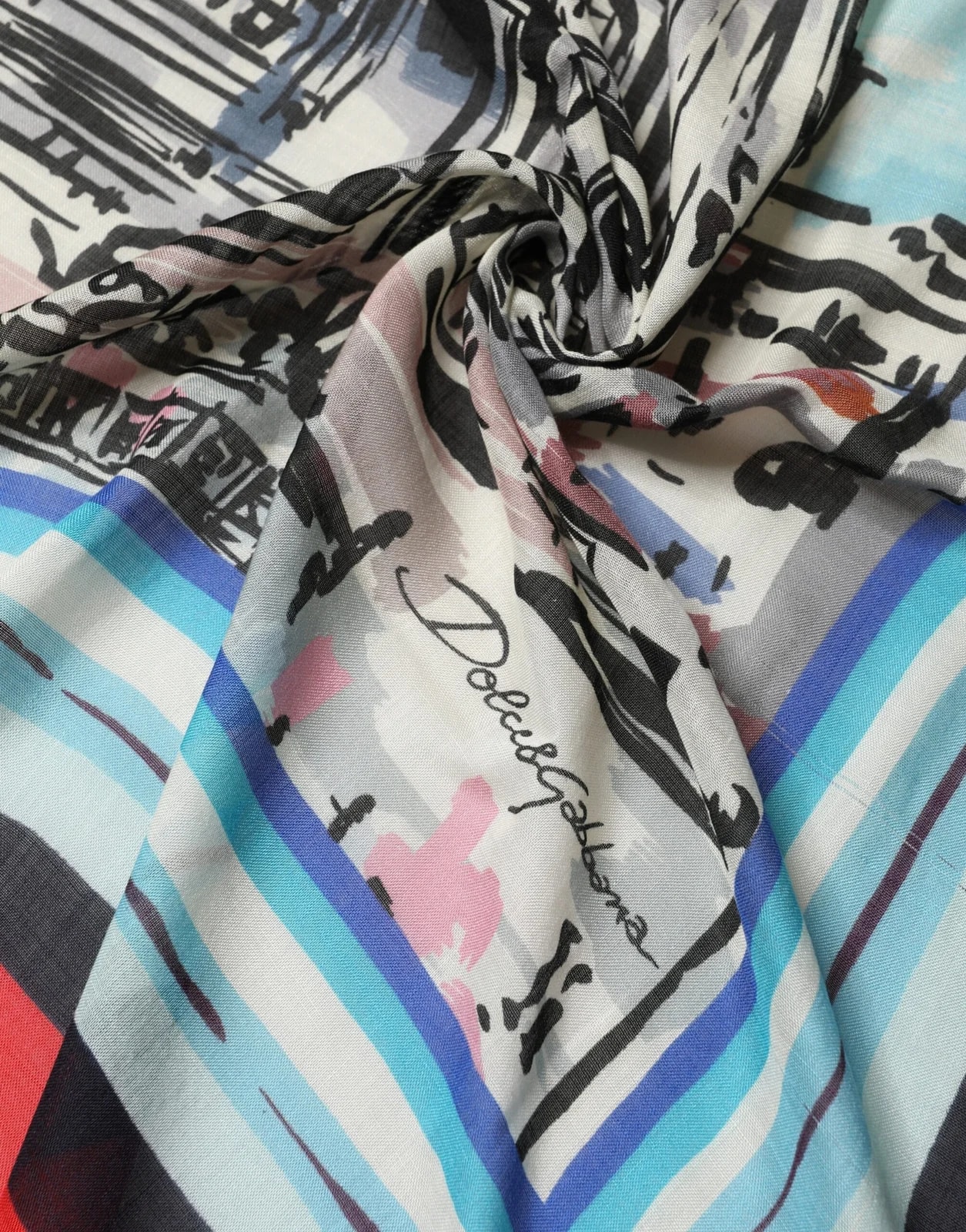 Dolce & Gabbana Milano Print 134cm X 130cm Scarf 4