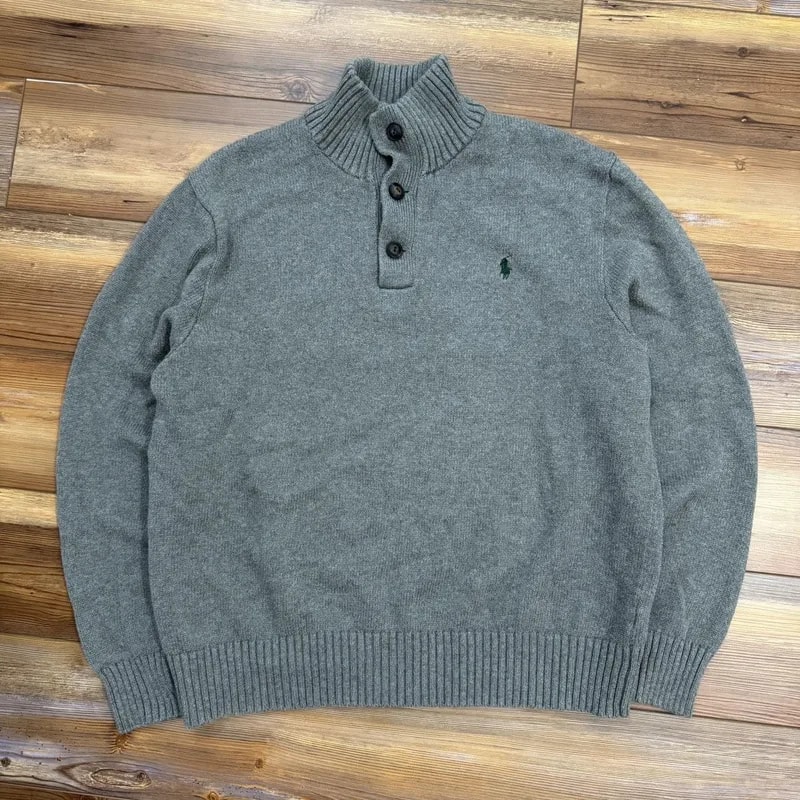 Polo Ralph Lauren — Polo Ralph Lauren Shawl High Neck Button Sweater — streetwear — resale