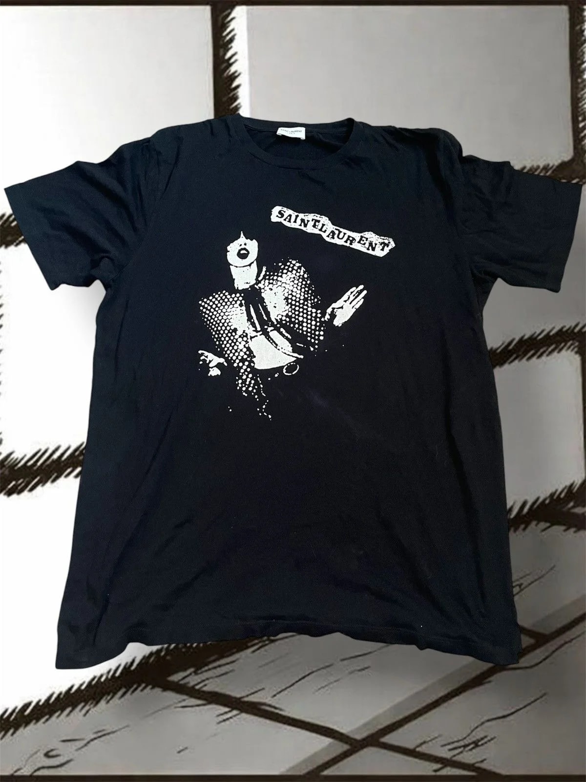 Saint Laurent — Saint Laurent Paris Rockstar Graphic Tee — streetwear — resale