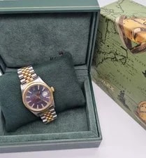 Rolex 16013 Datejust 36 Steel & 18Kt Gold Police Dubai Blue Dial Jubilee 1983 2