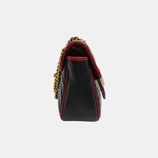 Gucci GG Marmont Logo Color-Blocked Chain Quilted - Excellent #YQ1Q10 4