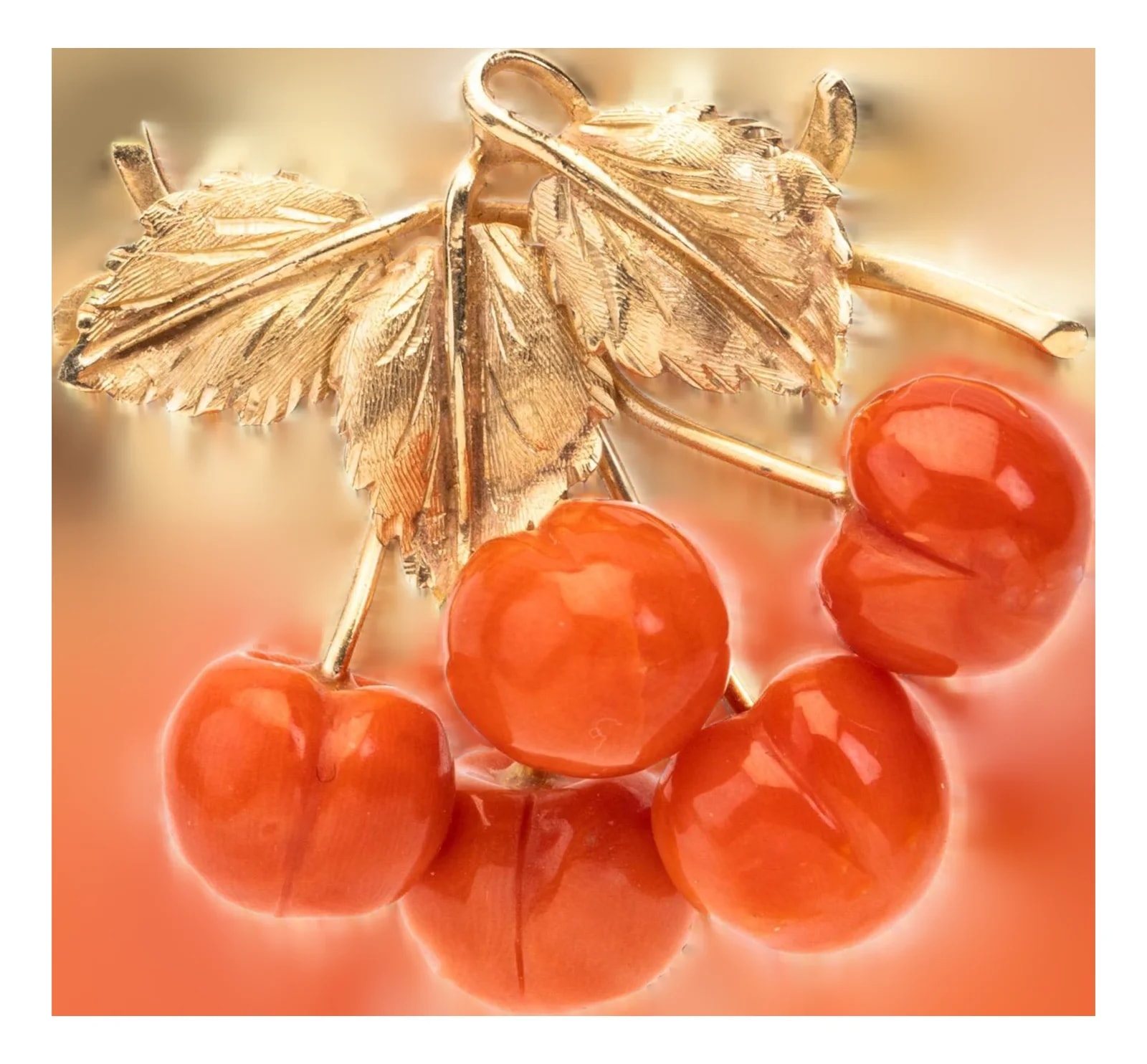 Momo Branch Brooch, Japan, 1980s — Jewelry — resale