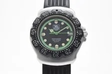 [ Exc+5 ] TAG Heuer 375.513 Formula 1 Professional 200m Black Green Quartz 3