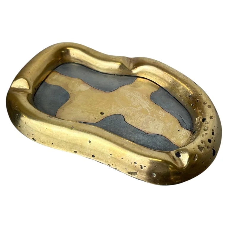 David Marshall — Brutalist Ashtray By David Marshall, Bronze & Aluminum, Spain, 1970s — decorative_object — resale