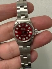 Rolex Datejust Red Diamond Dial Smooth Bezel Oyster Band 2