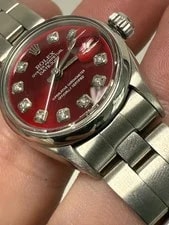 Rolex Datejust Red Diamond Dial Smooth Bezel Oyster Band 3