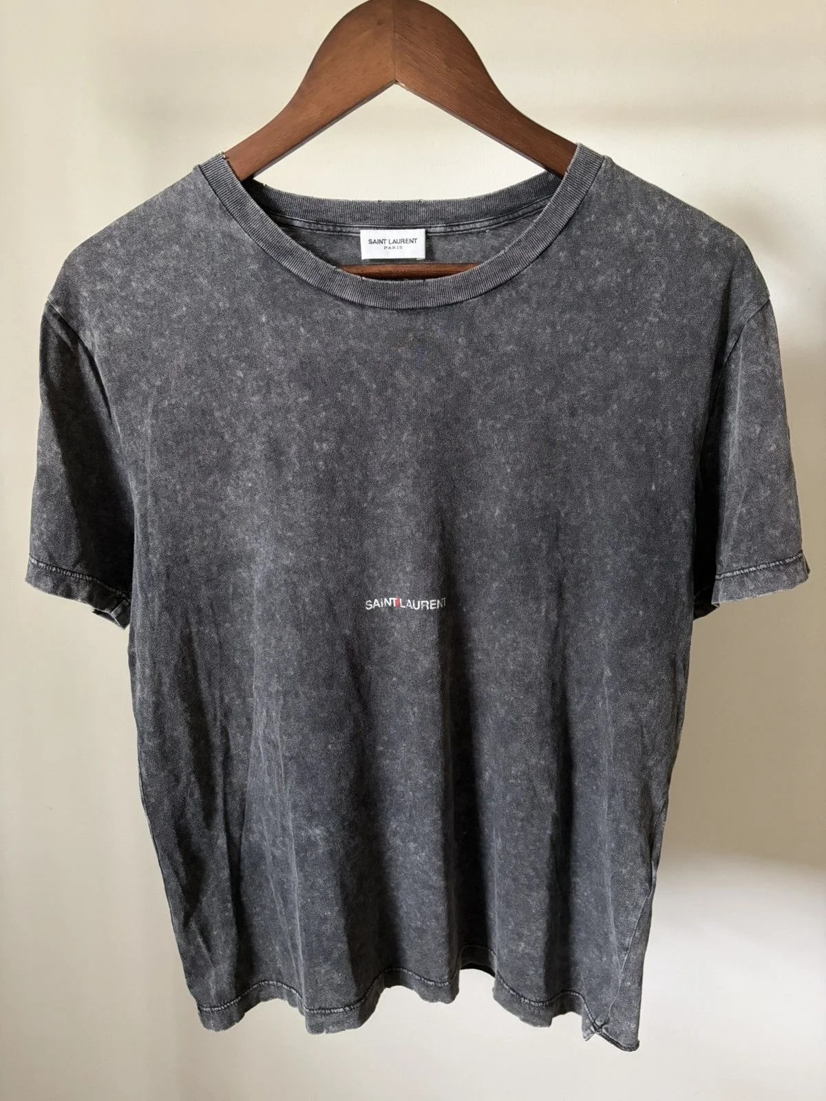 Saint Laurent — Saint Laurent Paris 2017 Distressed Faded T-shirt Tee — streetwear — resale