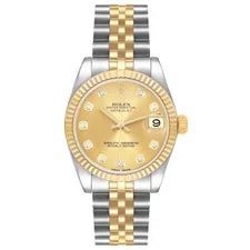 Rolex Datejust Midsize Steel Yellow Gold Diamond Dial 178273 2