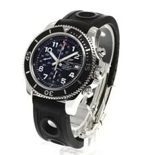 Breitling Super Ocean Chronograph 42 A13311 42mm SS Rubber Black Dial Date #C359 2
