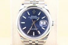 2025 Rolex Datejust 126200 Blue Dial Smooth Bezel SS Jubilee With Papers 36mm 2