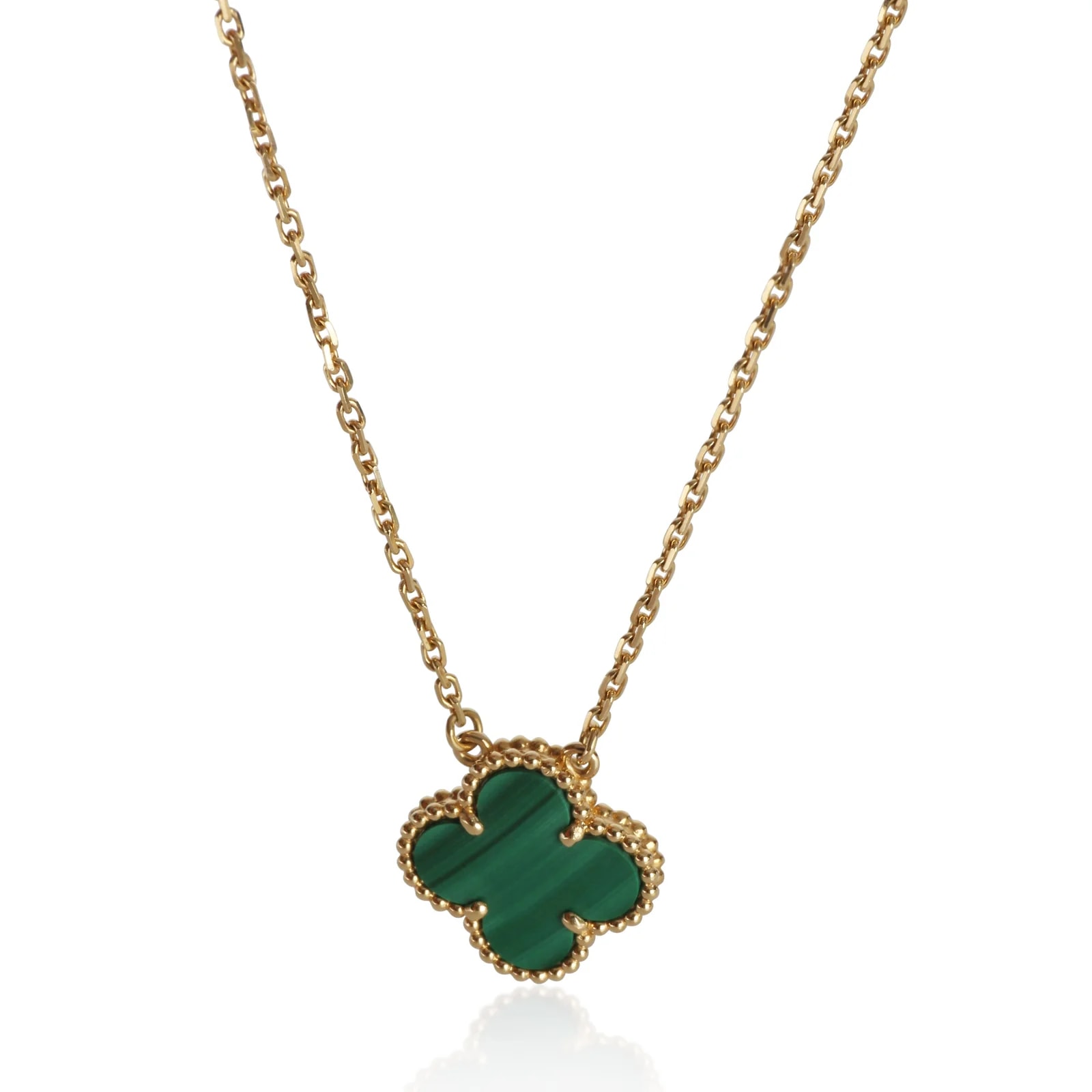 Van Cleef & Arpels Yellow Gold Malachite Alhambra 18k 4
