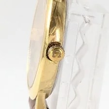 Omega de Ville 595.0097.2 QZ Leather Gold Dial Working QG 324 4