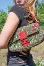 Fendi — Fendi Embroidered Beaded Baguette | Pony Hair Trim — Handbag — resale