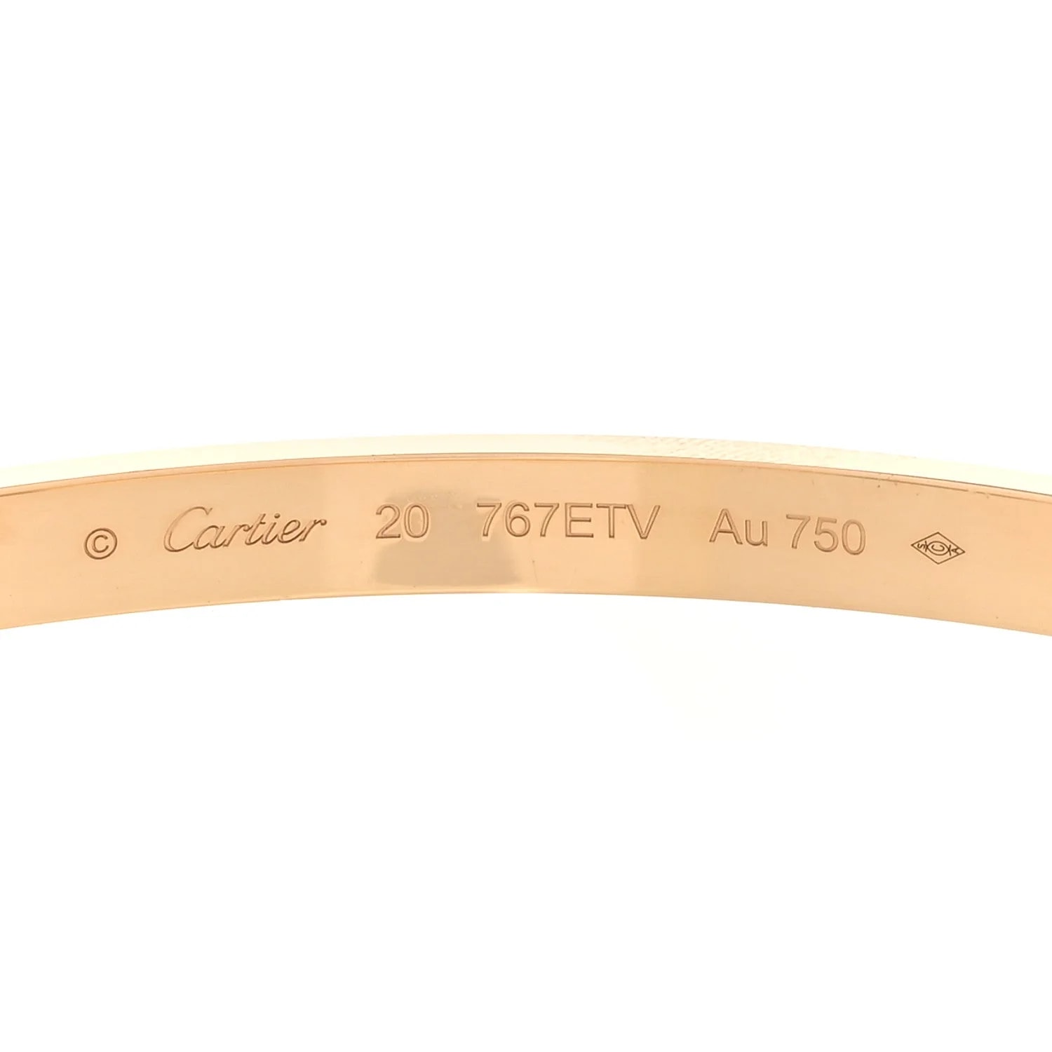 18K Yellow Gold Medium Love Bracelet 20 4