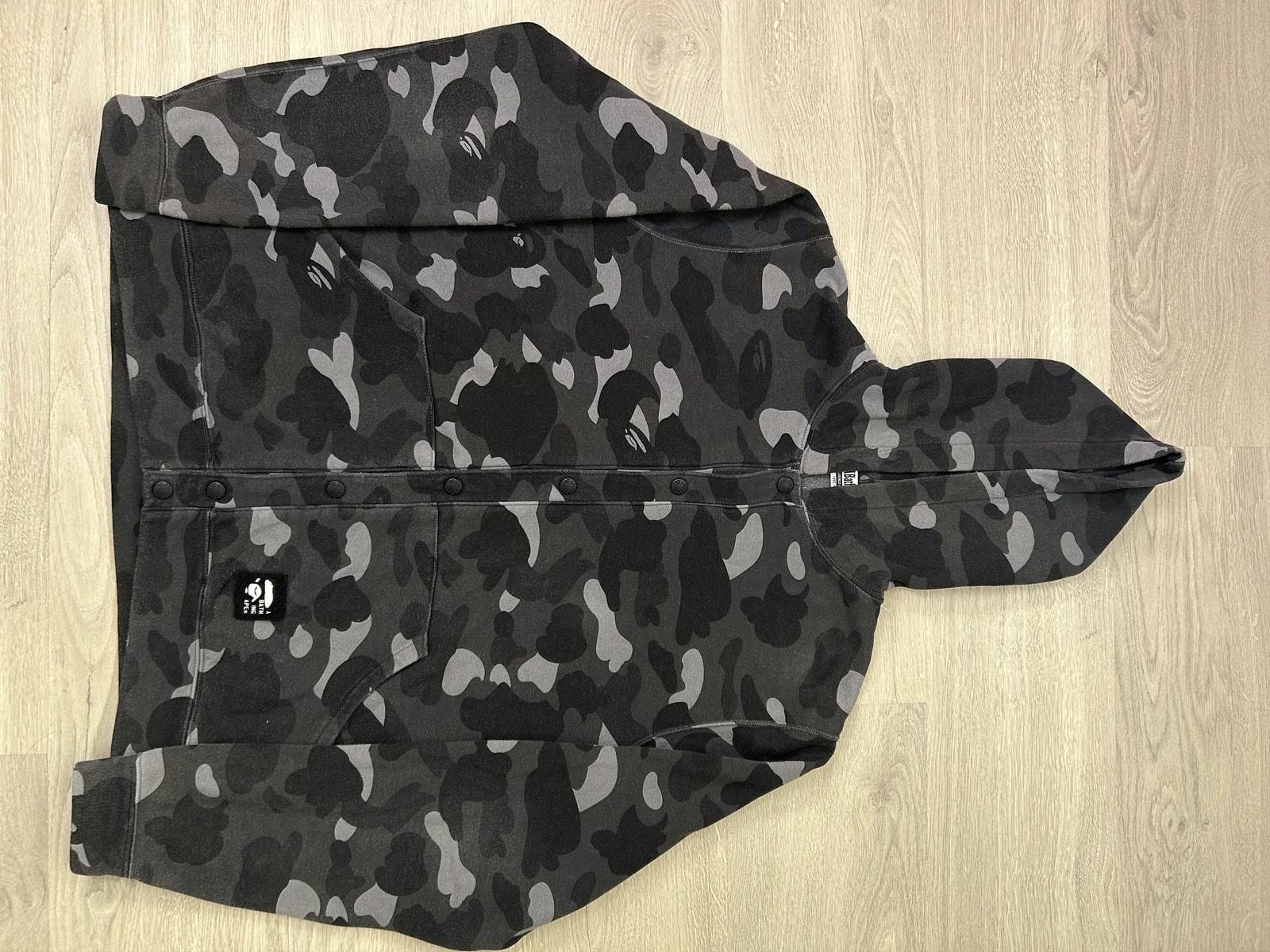 BAPE — Bape Camo Snap Button Hoodie — streetwear — resale