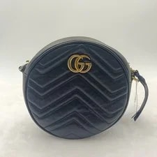 Gucci GG Marmont Mini Round Chevron Quilted Hardware Auth 2