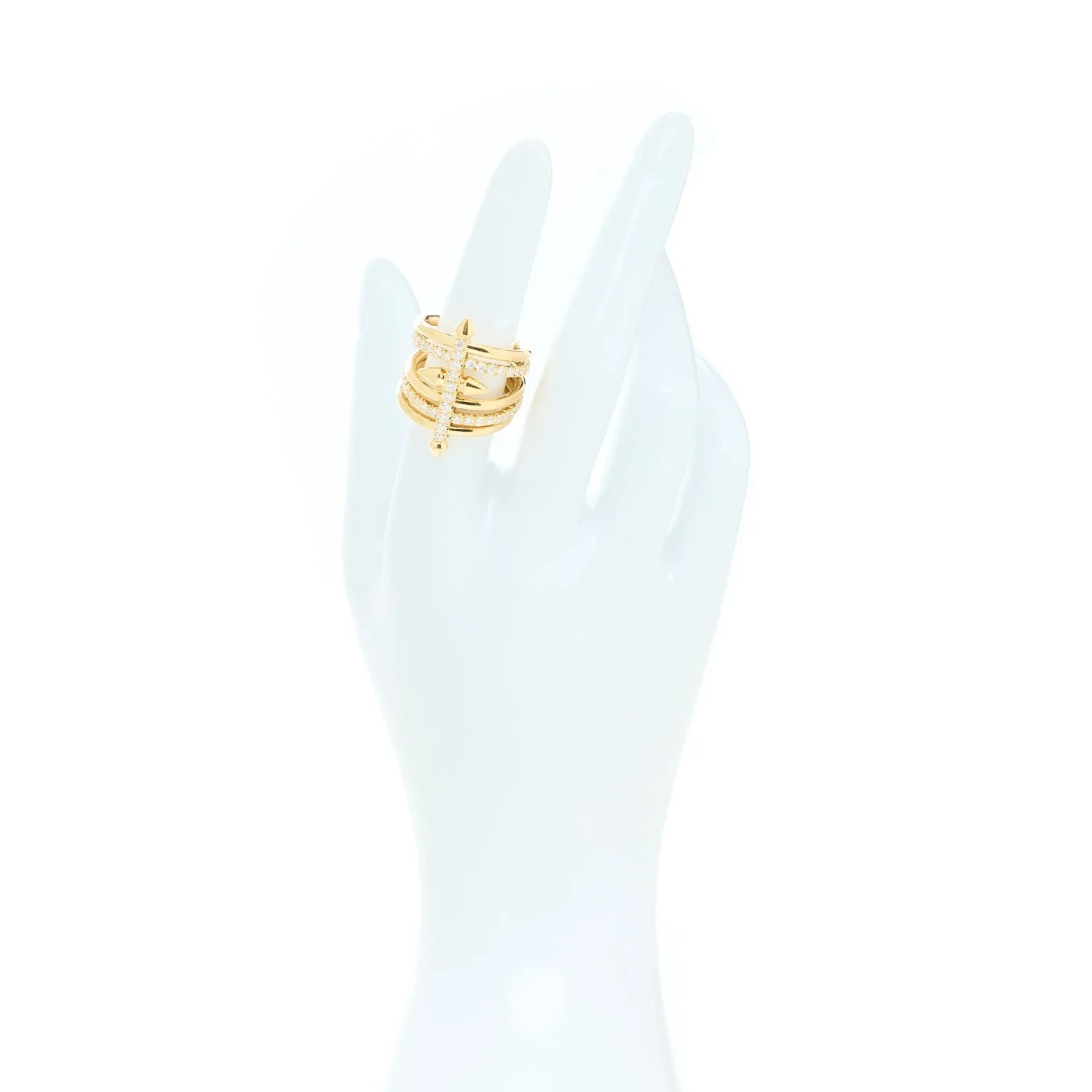 X Pharrell 18K Yellow Gold Titan Five Row 55 7.25 2