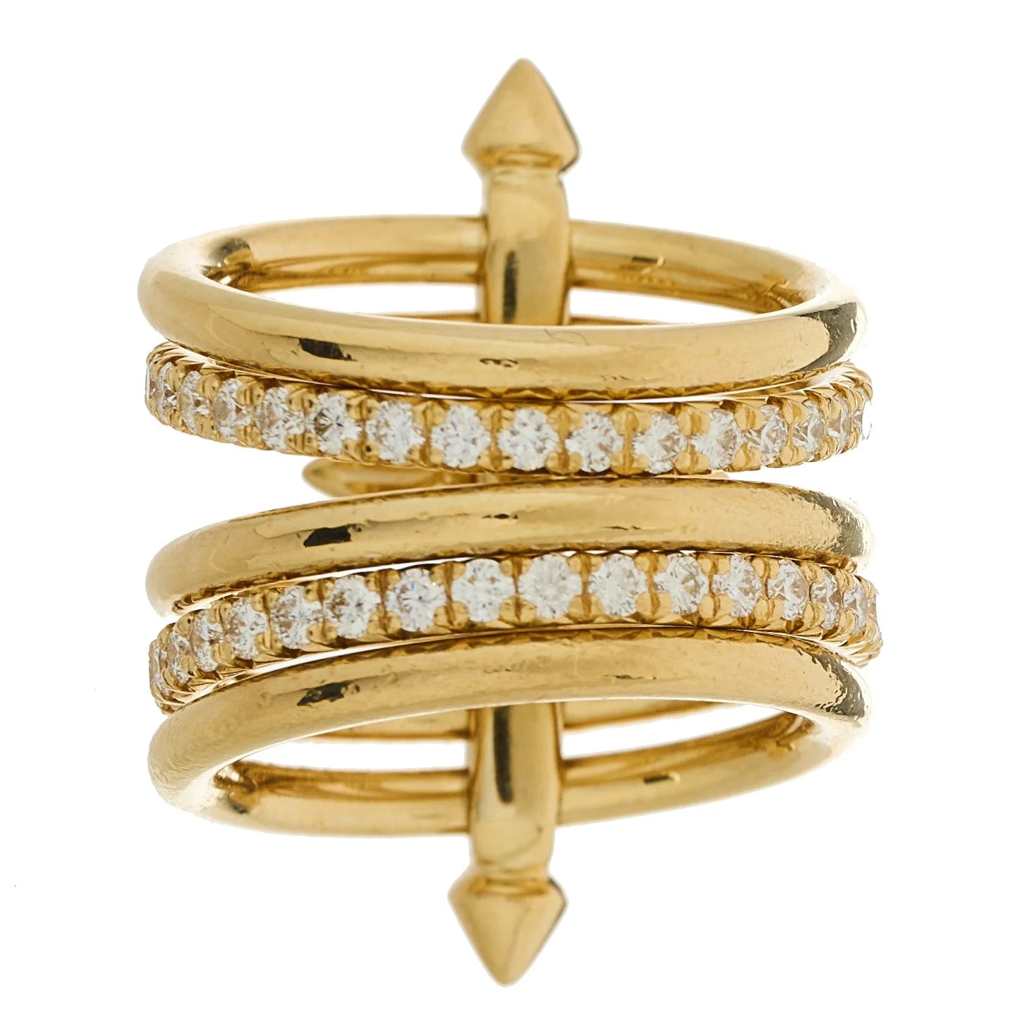 X Pharrell 18K Yellow Gold Titan Five Row 55 7.25 4