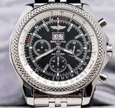Breitling — Breitling Bentley 6.75 Black Dial $11K Msrp 49 Mm Bracelet Steel Chrono A44362 — Watch — resale