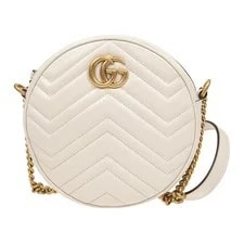 Gucci — Gucci GG Marmont Series Logo Quilted Chain Mini Round — Handbag — resale