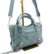 Balenciaga City Mini LagoonBlue , Top Handle Crossbody 3