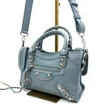 Balenciaga City Mini LagoonBlue , Top Handle Crossbody 4