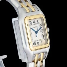 Cartier Panthere Two Row Gold Steel Ivory Roman Quartz W25028B6 1100 27mm 3