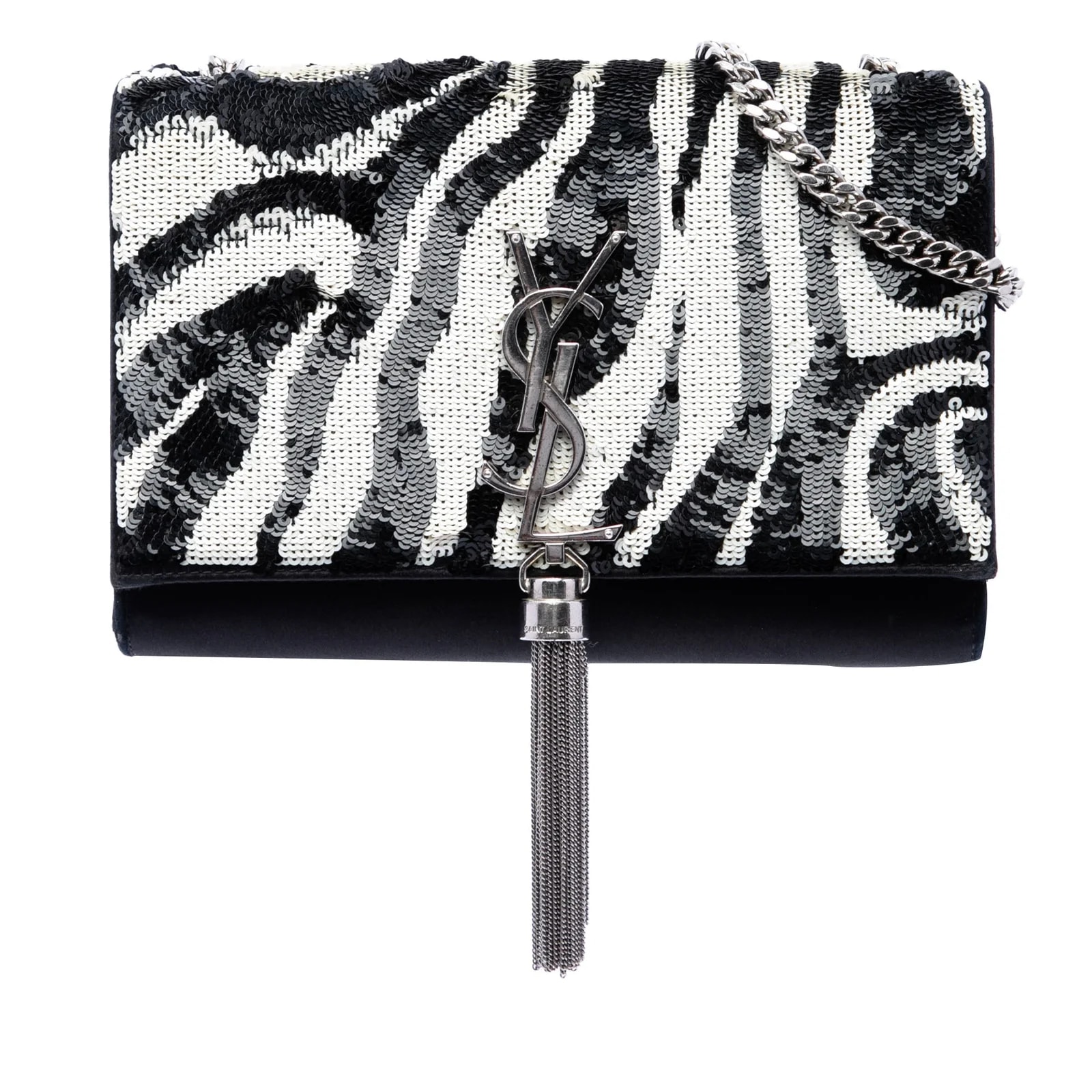 Saint Laurent — Small Kate Zebra Sequin Crossbody — Handbag — resale