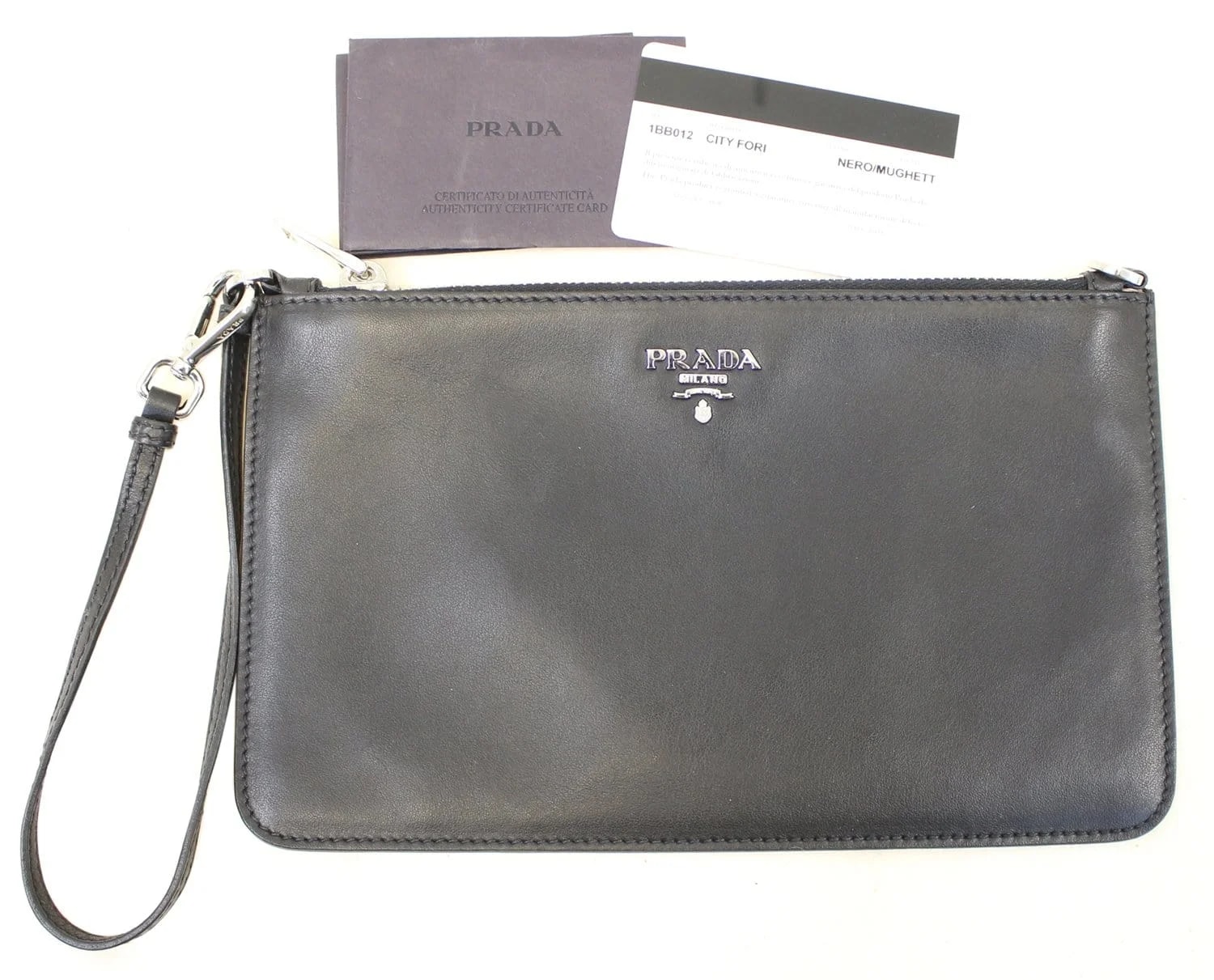 Prada — Prada Logo Plaque Wristlet — Handbag — resale