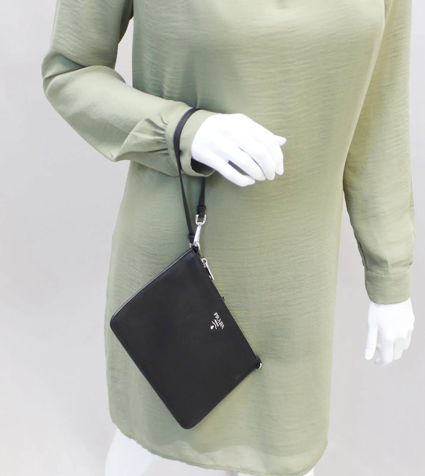 Prada Logo Plaque Wristlet 2