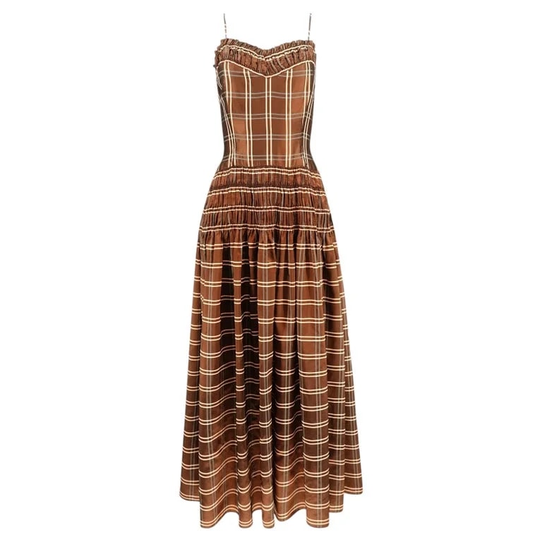 Emma Domb — Party Lines By Domb 1940s Plaid Taffeta Drop-Waist Party Gown — Clothing — resale