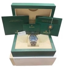 2022 Papers Rolex Oyster Perpetual Blue Stainless Steel 41mm 124300 BOX 2