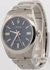 2022 Papers Rolex Oyster Perpetual Blue Stainless Steel 41mm 124300 BOX 3