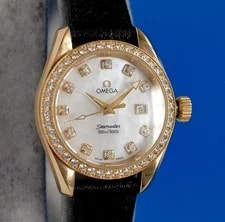 Omega Seamaster Aqua Terra 18K Gold Diamond Dial & Bezel - 2079.75 2