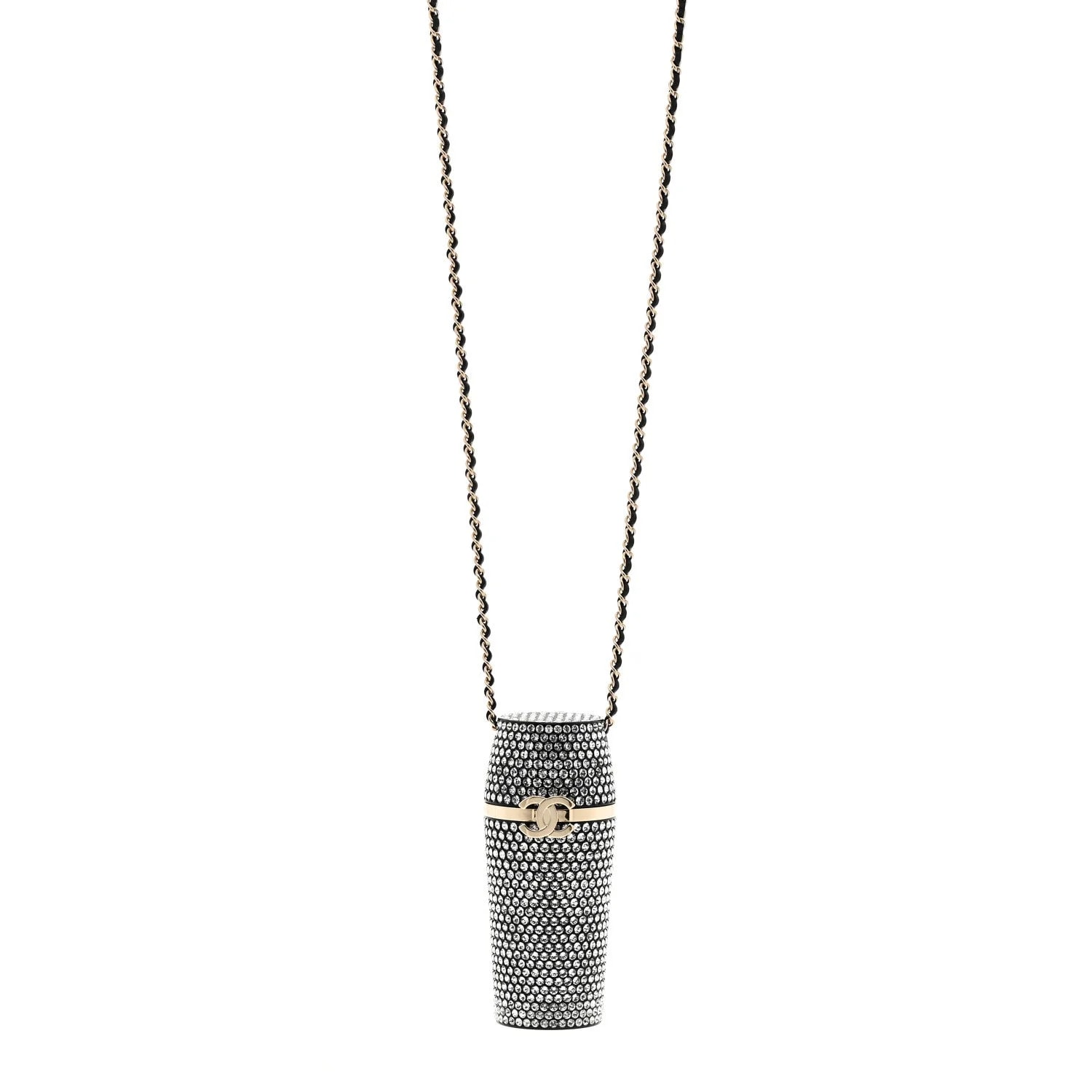 Chanel — Metal Resin Lipstick Case Long on Chain — Jewelry — resale