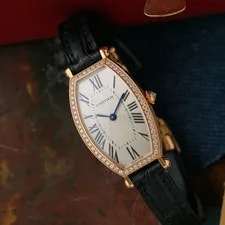 Cartier — Cartier Tonneau Diamond 18k Rose Gold WE400331 | Box Manual Wind — Watch — resale