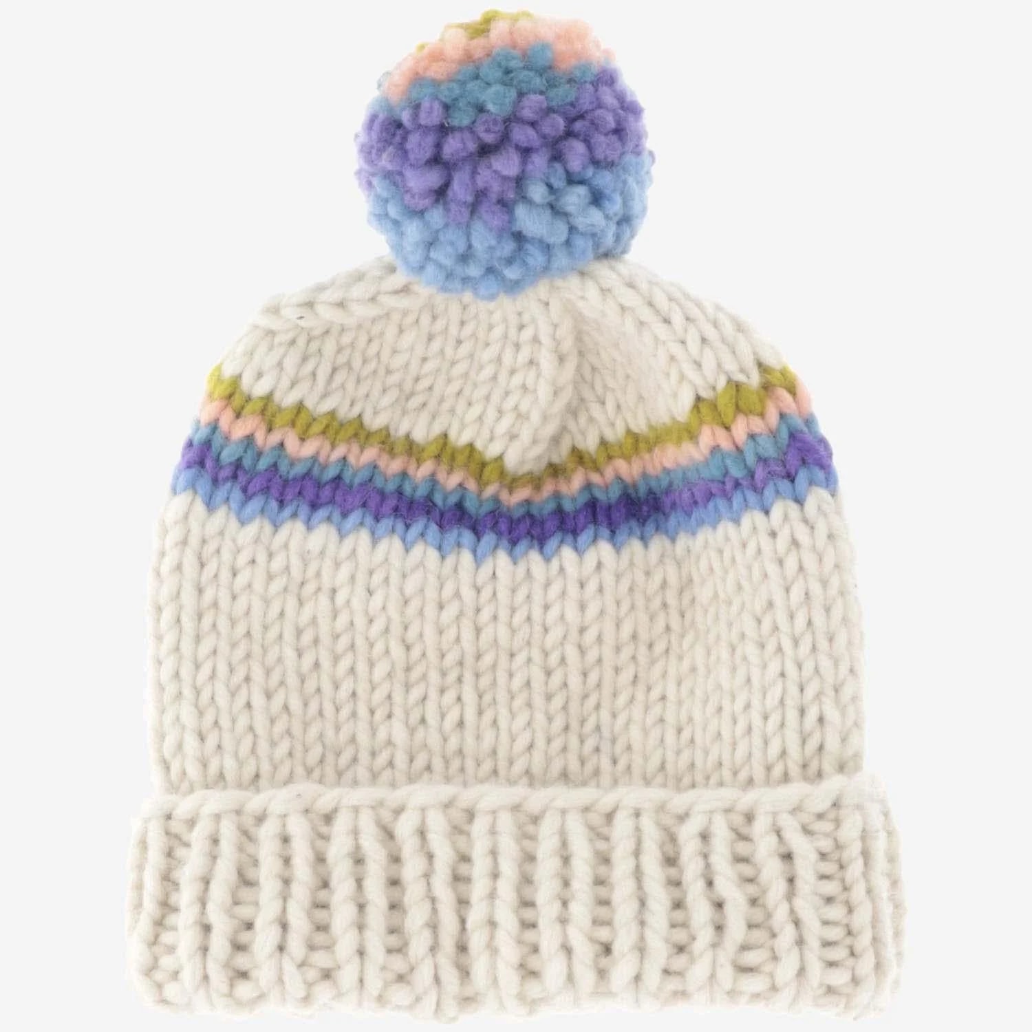 Myssy — Myssy Sompa With Striped Pom Beanie — Finnshep Beanies — Accessory — resale