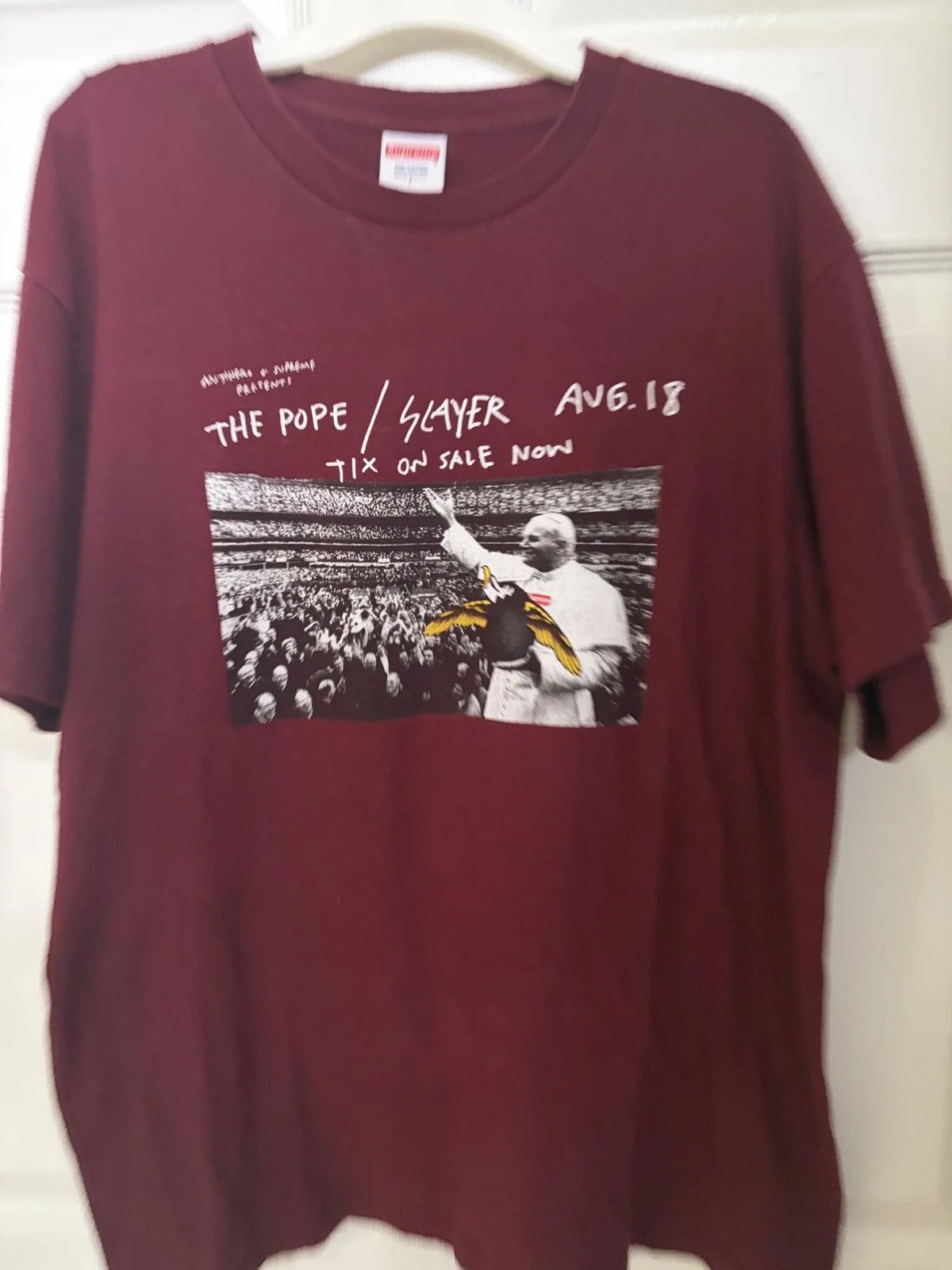 Supreme — Supreme Antihero Pope Slayer Tee — streetwear — resale