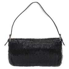 Fendi フェンディ Beaded Mamma Baguette ビーズデザインマンマバケット ショルダーバッグ ブラック MESC-0 2