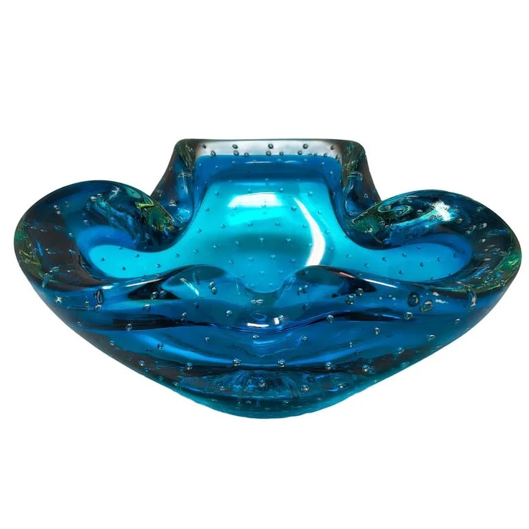Flavio Poli — 1960s Mid-century Ashtray Or Catchall in Bullicante Murano By Flavio — Accessory — resale
