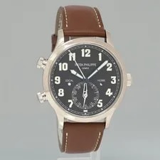 5524G Patek Philippe Blue Leather White Gold Travel Time 42mm 3