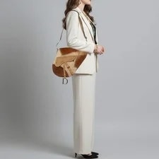 Dior Baudrier Saddle BrownBeige and Calf Hair 2