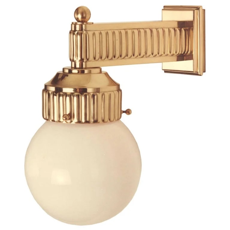 Woka Lamps — Brass Wall With Art Deco Pattern and Opaline Glass, Re-Edition — lighting — resale